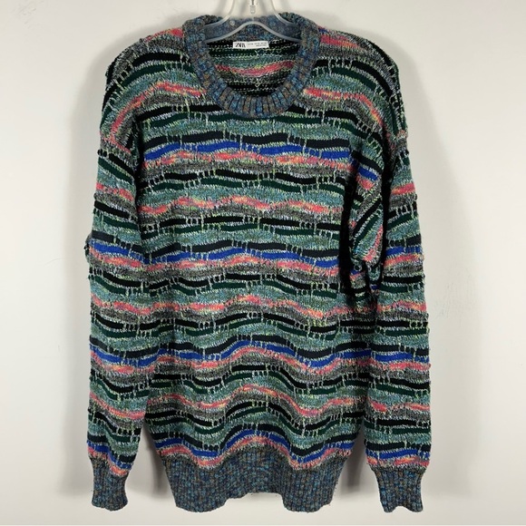 Zara Multicolor Patterned Men's Sweater XL - Picture 3 of 10